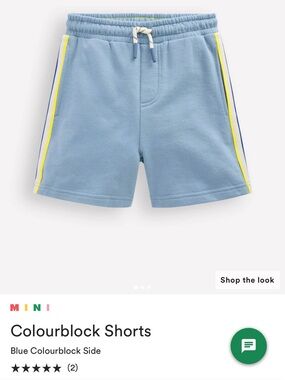 NWT Mini Boden Colorblock Shorts in Blue